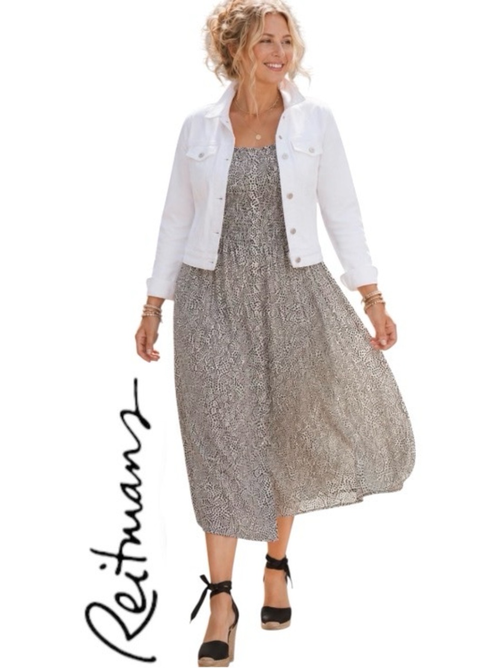3X Reitmans Gauzy, Flowy, Button Down Dress with Shirred Bodice, Fully Lined NWT